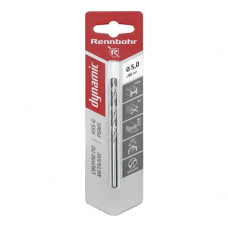 Сверло по металлу ЦХ,  5,0х86мм, HSS-G, P6M5, 1шт/уп,RENNBOHR DYNAMIC CARD